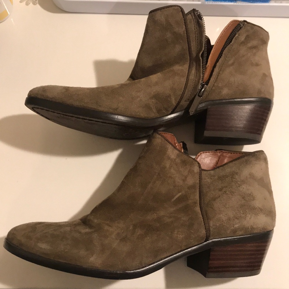 Sam Edelman Green Suede Booties